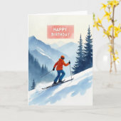 Winter-Ski-Geburtstagskarte Karte (Gelbe Blume)