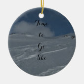 Winter-Ski/Liebe-Weihnachtsverzierung Keramik Ornament (Vorne)