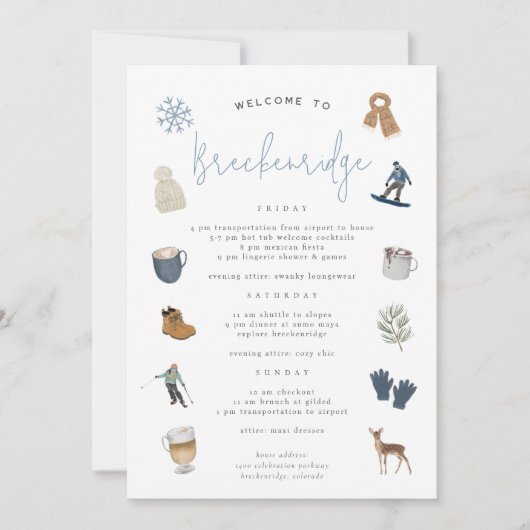 Winter Ski Resort Bachelorette Wochenende Ausflug (Vorderseite)