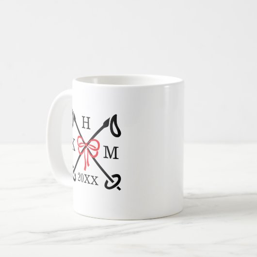 Winter Ski Slopes Monogram Mug Kaffeetasse (Vorderseite Links)