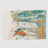 Winter Ski von Carl Larsson Golfhandtuch (Horizontal)