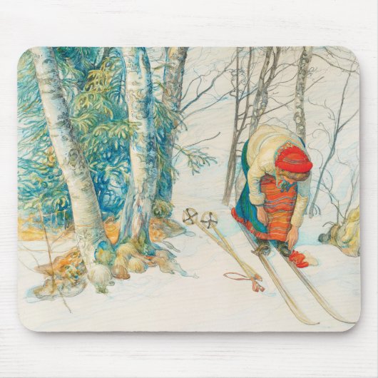 Winter Ski von Carl Larsson Mousepad (Vorne)
