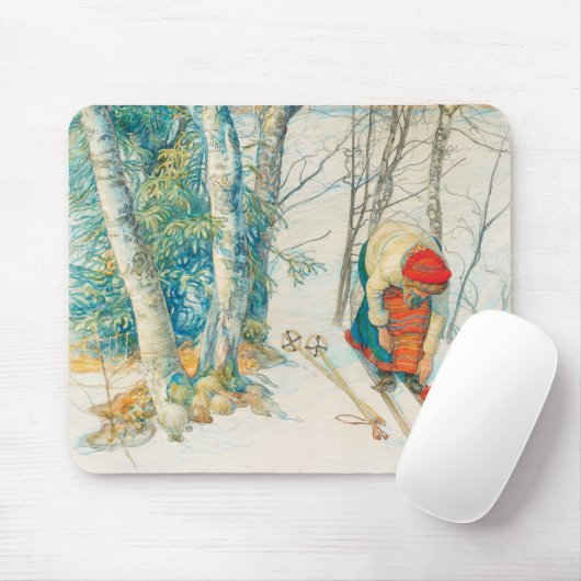 Winter Ski von Carl Larsson Mousepad (Mit Mouse)