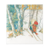 Winter Ski von Carl Larsson Notizblock (Vorderseite)