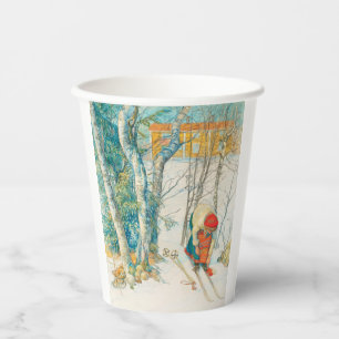 Winter Ski von Carl Larsson Pappbecher