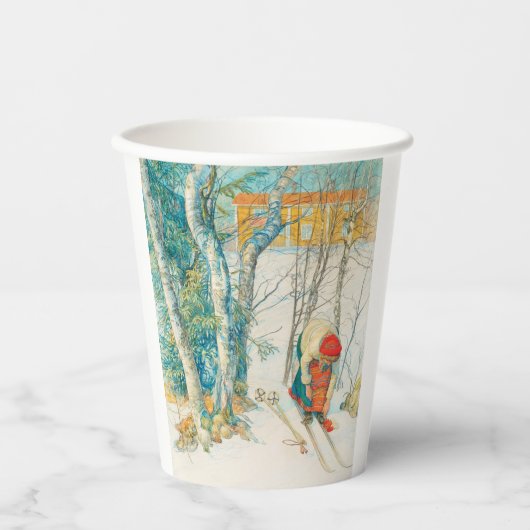 Winter Ski von Carl Larsson Pappbecher (Vorderseite)