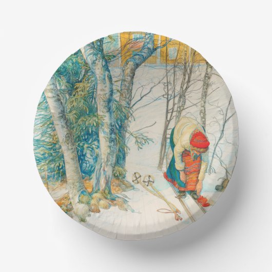 Winter Ski von Carl Larsson Pappteller (Vorderseite)