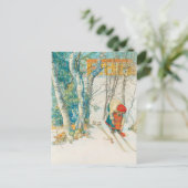 Winter Ski von Carl Larsson Postkarte (Stehend Vorderseite)