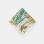 Winter Ski von Carl Larsson Serviette (Ecke)