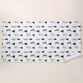 Winter Ski Women Watercolor Christmas Pattern Strandtuch (Vorderseite)