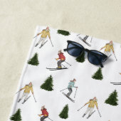 Winter Ski Women Watercolor Christmas Pattern Strandtuch (Beispiel)
