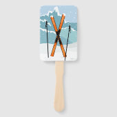 Winter Skifahren - benutzerdefinierte Textfreunde Fächer (Vorderseite)