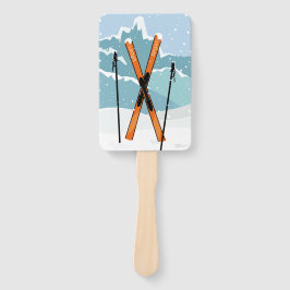 Winter Skifahren - benutzerdefinierte Textfreunde Fächer