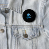 Winter Skifahren Sasquatch Ski Kryptid Kryptozoolo Button (Beispiel)