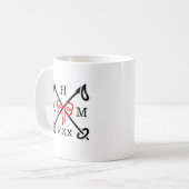 Winter-Skihang Monogramm-Tasse Kaffeetasse (Vorderseite Links)