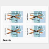 Winter Skiing benutzerdefinierte Textaufkleber Rechteckiger Aufkleber (Blatt)