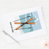 Winter Skiing benutzerdefinierte Textaufkleber Rechteckiger Aufkleber (Umschlag)