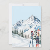 Winter Skiing Watercolor Apres Ski Birthday Party Einladung (Rückseite)