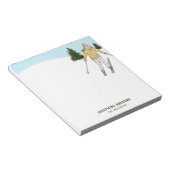 Winter Skiing Woman Watercolor Ski Instructor Notizblock (angewinkelt)