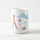Winter-Skiing-Zitat – Mountain Adventure Design Kaffeetasse (Mittel)
