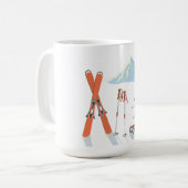 Winter-Skiing-Zitat – Mountain Adventure Design Kaffeetasse (Vorderseite Links)