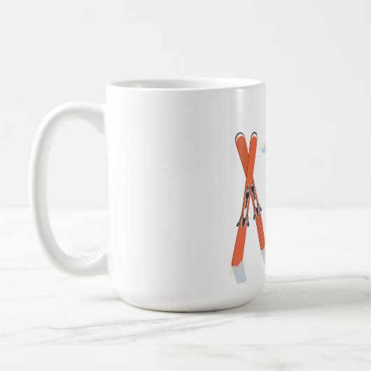 Winter-Skiing-Zitat – Mountain Adventure Design Kaffeetasse (Links)