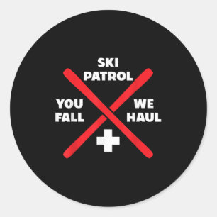 Winter Skipatrouillen-Spiele-Shirts & Hoodies Runder Aufkleber