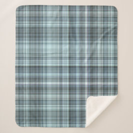 Winter Sky Blue Kariert Sherpadecke