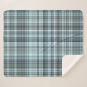 Winter Sky Blue Kariert Sherpadecke (Vorderseite (Horizontal))