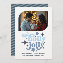 Winter Sky Modern Blue Christmas Photo Feiertagskarte