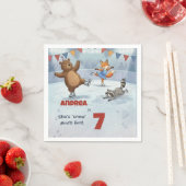 Winter Slapstick-Eislauf-Geburtstags-Papierteller Serviette (Beispiel)