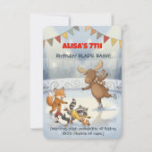 Winter Slapstick Ice Skating Birthday Invitation Einladung (Vorderseite)