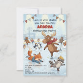 Winter Slapstick Ice Skating Birthday Invitation Einladung (Vorderseite)