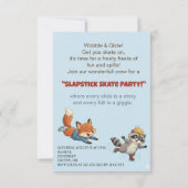 Winter Slapstick Ice Skating Birthday Invitation Einladung (Rückseite)