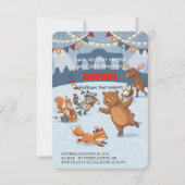 Winter Slapstick Ice Skating Birthday Invitation Einladung (Vorderseite)