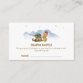 Winter Sleigh Bear Diaper Raffle Baby Shower Begleitkarte (Vorderseite)
