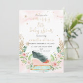 Winter Sleigh Christmas Merry Baby Dusche Einladung (Stehend Vorderseite)