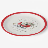 Winter Sleigh Its Cold Outside Neutral Baby Shower Pappteller (Schrägansicht)