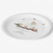 Winter Sleigh Polar Bear Baby Shower Welcome  Pappteller (Schrägansicht)