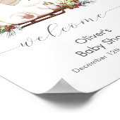 Winter Sleigh Polar Bear Baby Shower Welcome  Poster (Ecke)