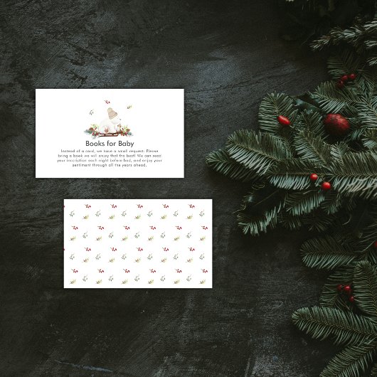 Winter Sleigh Polar Bear Books For Baby Shower  Begleitkarte