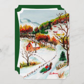 Winter Sleigh Reiten Albergo Colmanicchio Einladung (Vorne/Hinten)