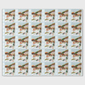 Winter Sleigh Reiten Albergo Colmanicchio Geschenkpapier (Flach)