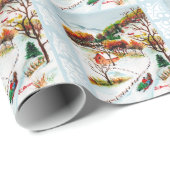 Winter Sleigh Reiten Albergo Colmanicchio Geschenkpapier (Rolleneckpunkt)