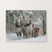 Winter Sleigh Reiten Weihnachtsfeiertag Puzzle (Horizontal)