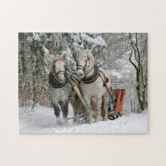 Winter Sleigh Reiten Weihnachtsfeiertag Puzzle