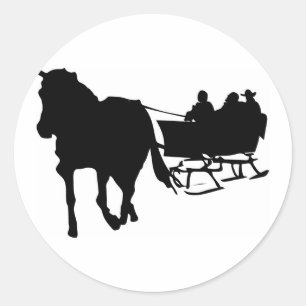 Winter Sleigh Ride Holiday Design Stickers