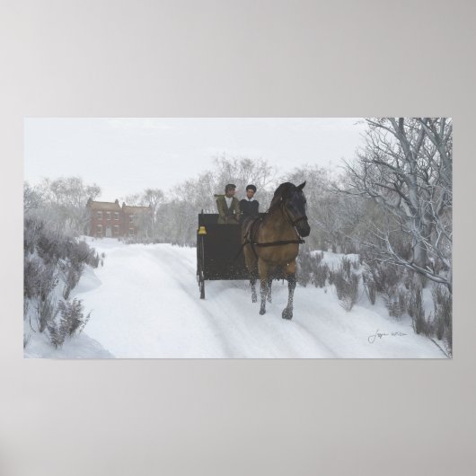Winter Sleigh Ride Print Poster (Vorne)