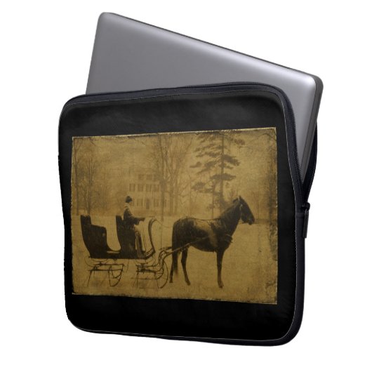 Winter Sleigh Ride - Projekttasche Laptopschutzhülle (Vorderseite Links)