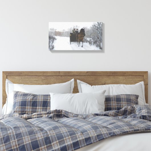 Winter Sleigh Ride Wrapped Canvas Leinwanddruck (Insitu (Schlafzimmer))